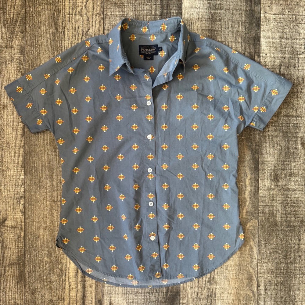 Pendleton Southwestern Geometric Button Up Shirt … - image 1